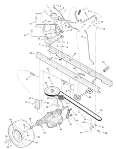 Motion Drive Diagram and Parts List for 425005X8B 2004 Briggs and Stratton Lawn Tractor